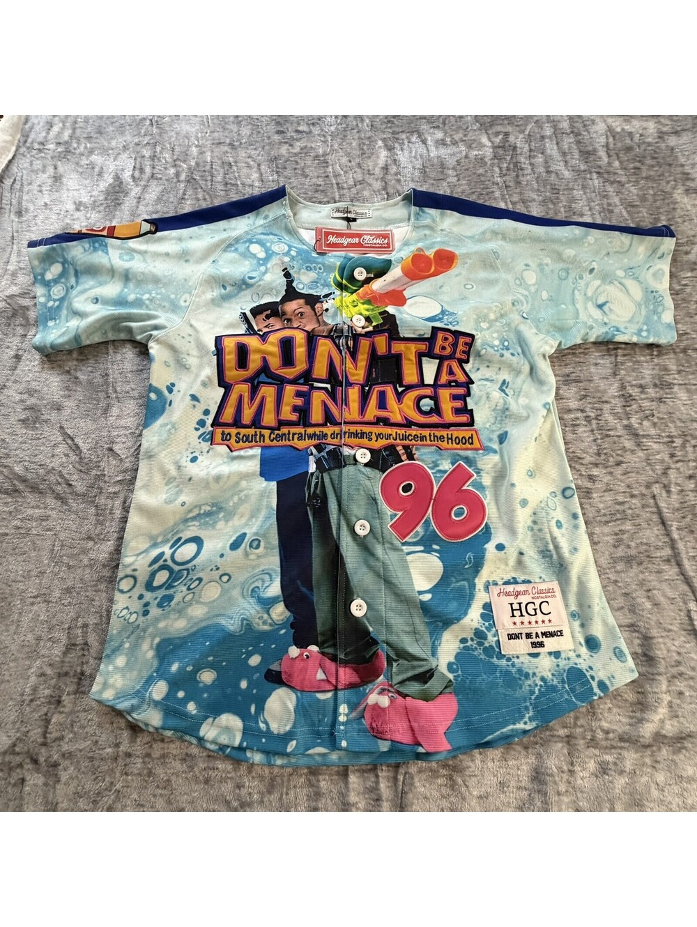 Headgear Classics Don't Be a Menace HGC Button Down Jersey Top Men's Size S New